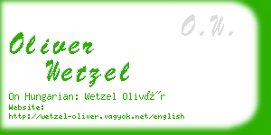 oliver wetzel business card